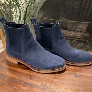 Women's Navy Suede Ankle Boots